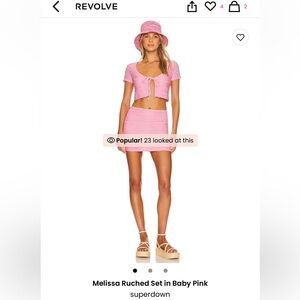 Revolve Superdown Melissa set - baby pink. Size medium.